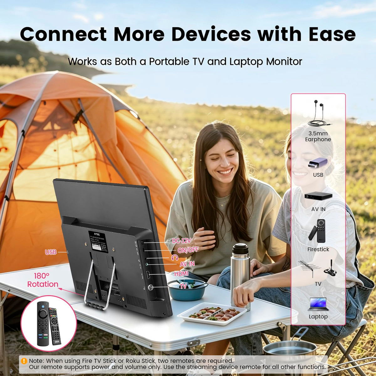 14 Inch Portable Rechargeable TV with Built-in Battery J485