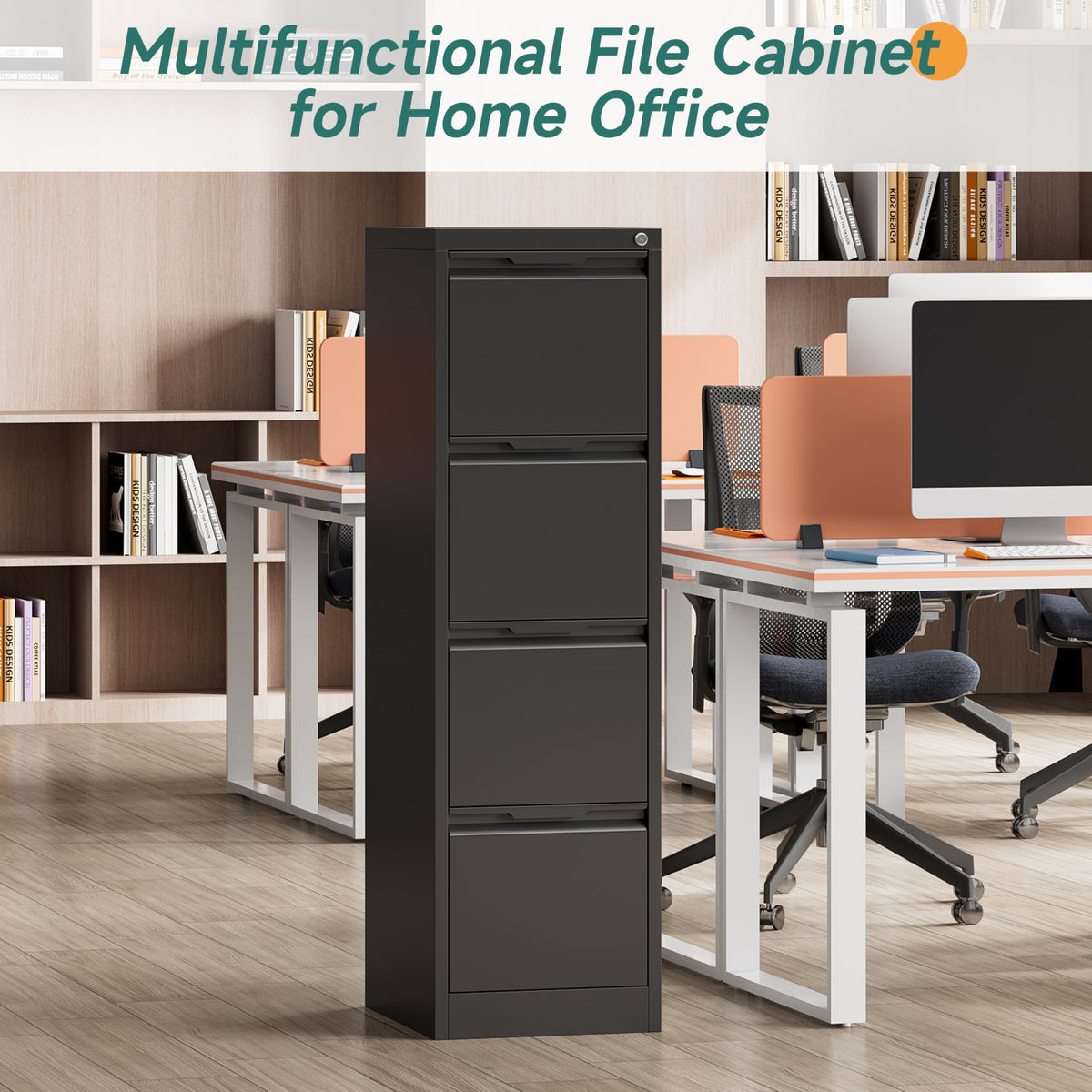4 Drawer Metal File Cabinet with Lock Y5953