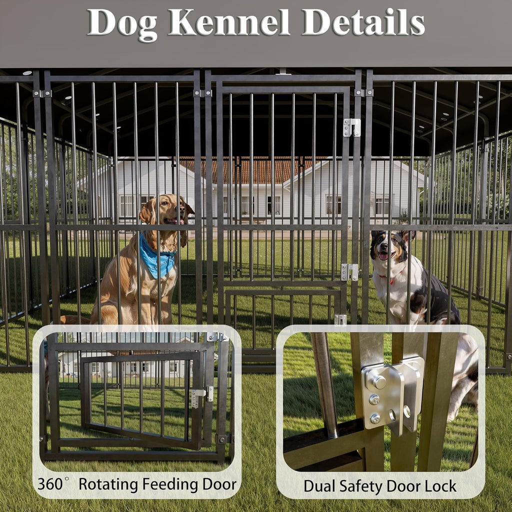 10x14FT Heavy Duty Large Dog Kennel Outdoor T1047