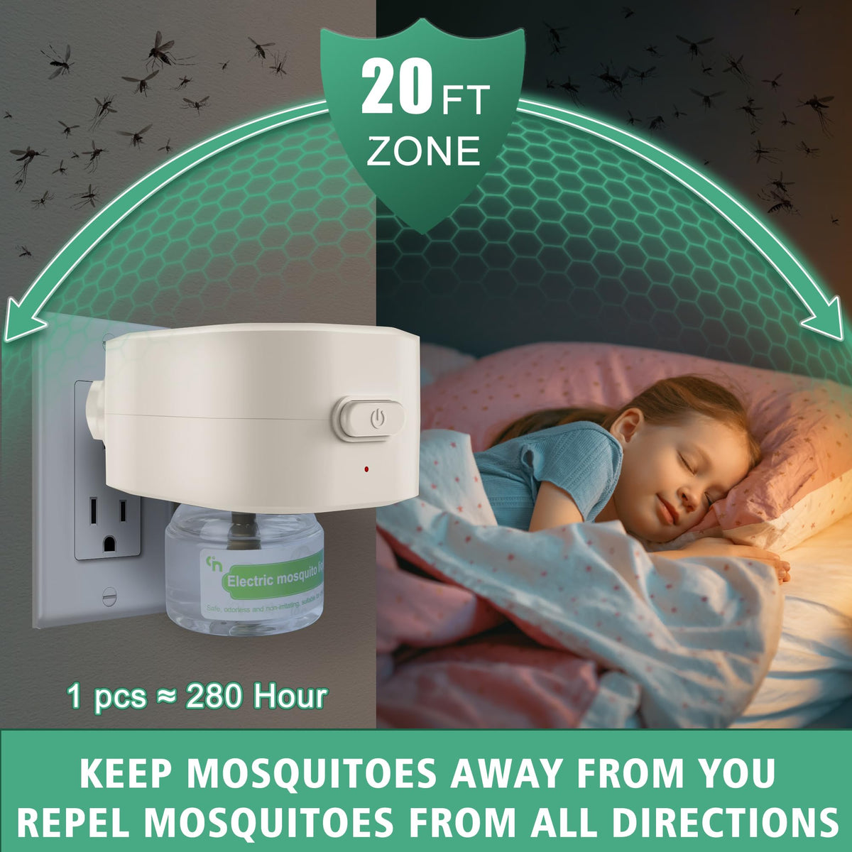 Electronic Mosquito Repellent Plug in with 280 Hr Refills O808575