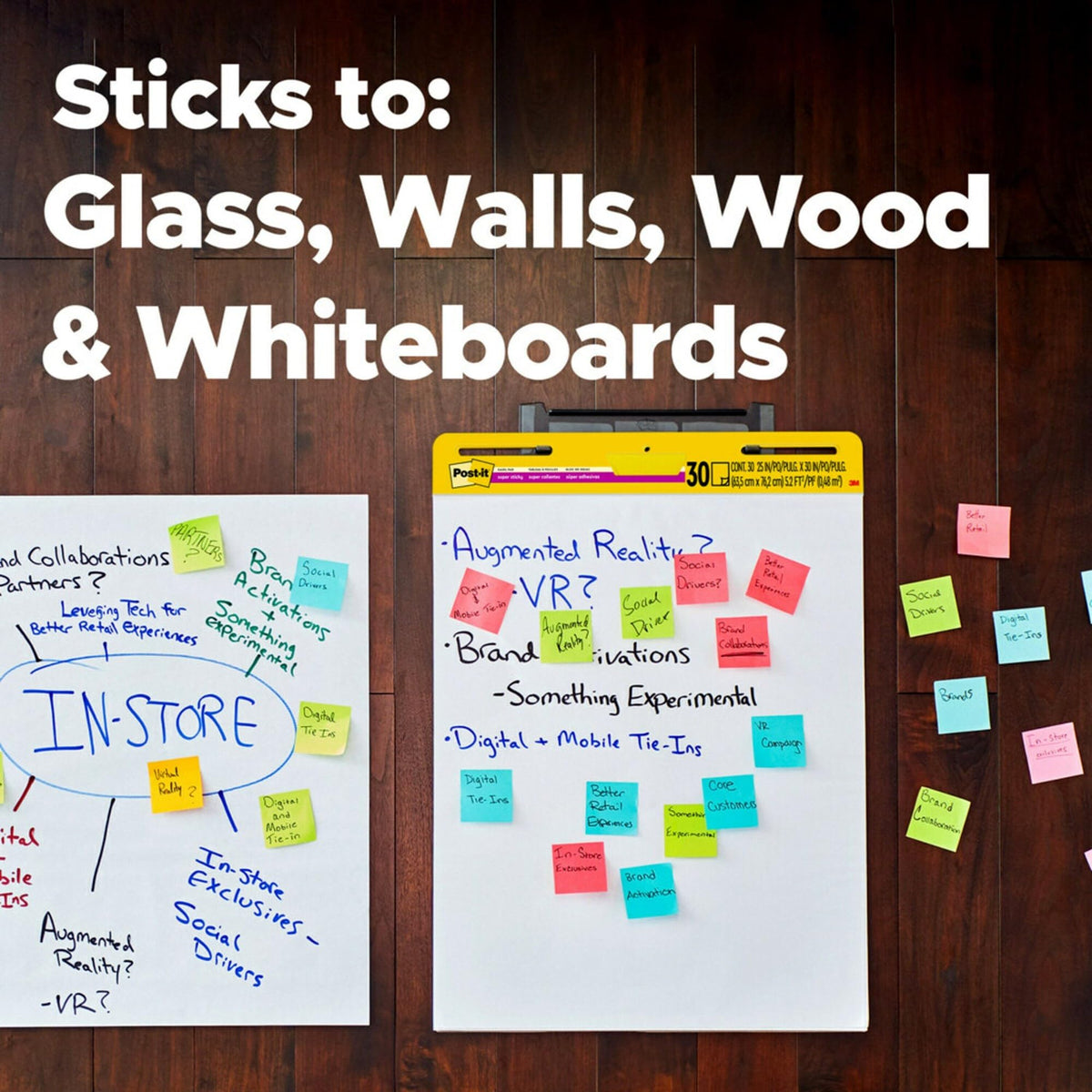Super Sticky Easel Pads, 25" x 30", 6 Pads, White C26017