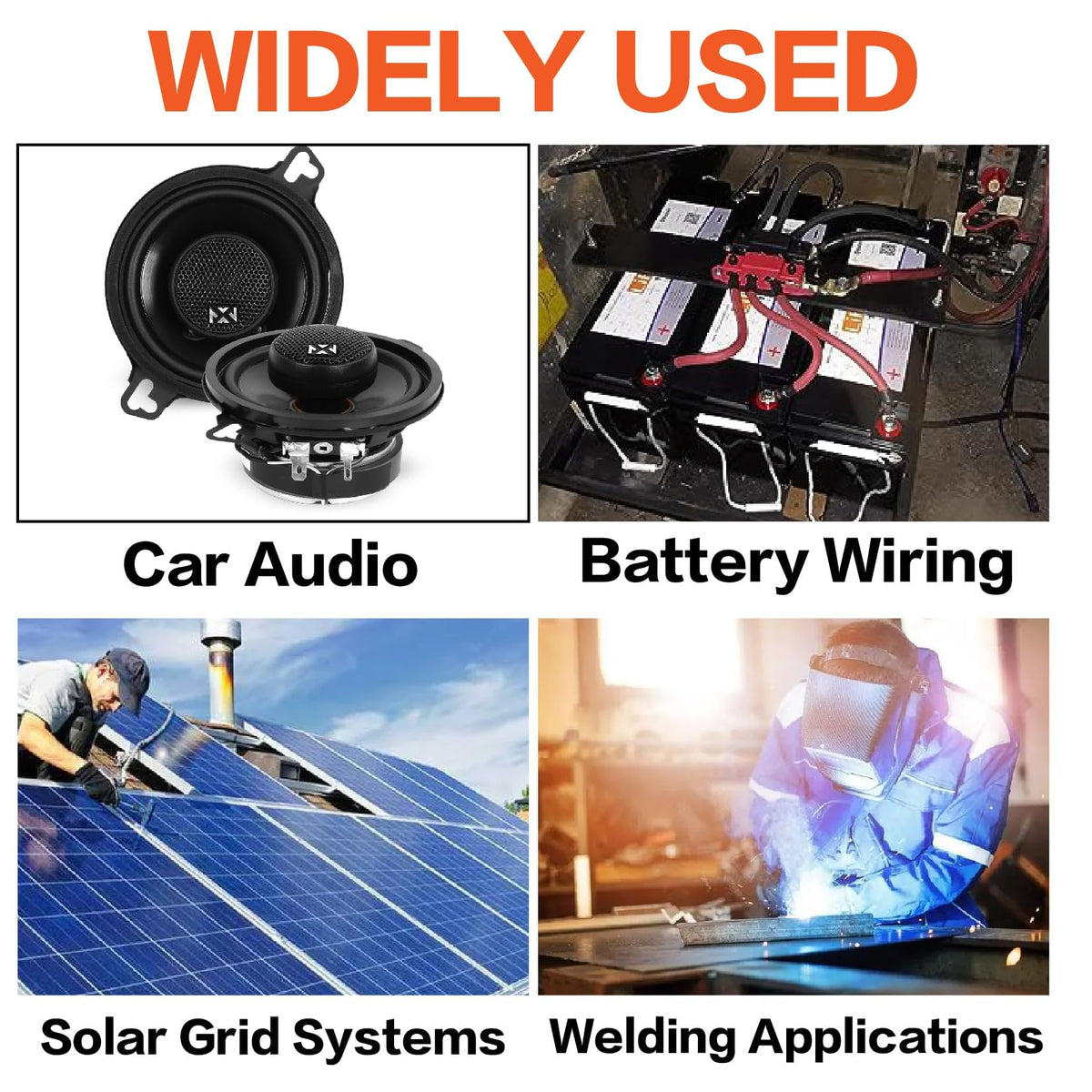 1/0 Gauge Battery Cable Kit 40ft Red/Black CCA Wire I815218