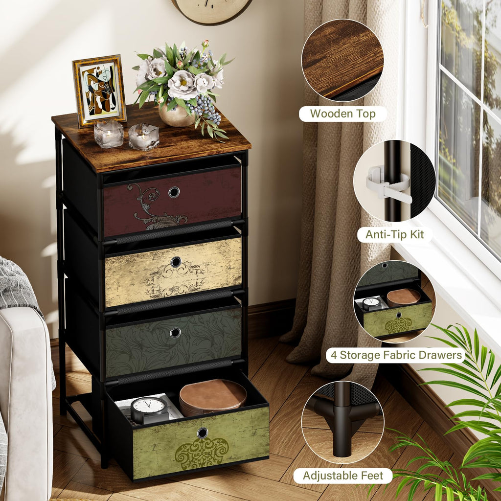4 Drawer Fabric Storage Unit N2371