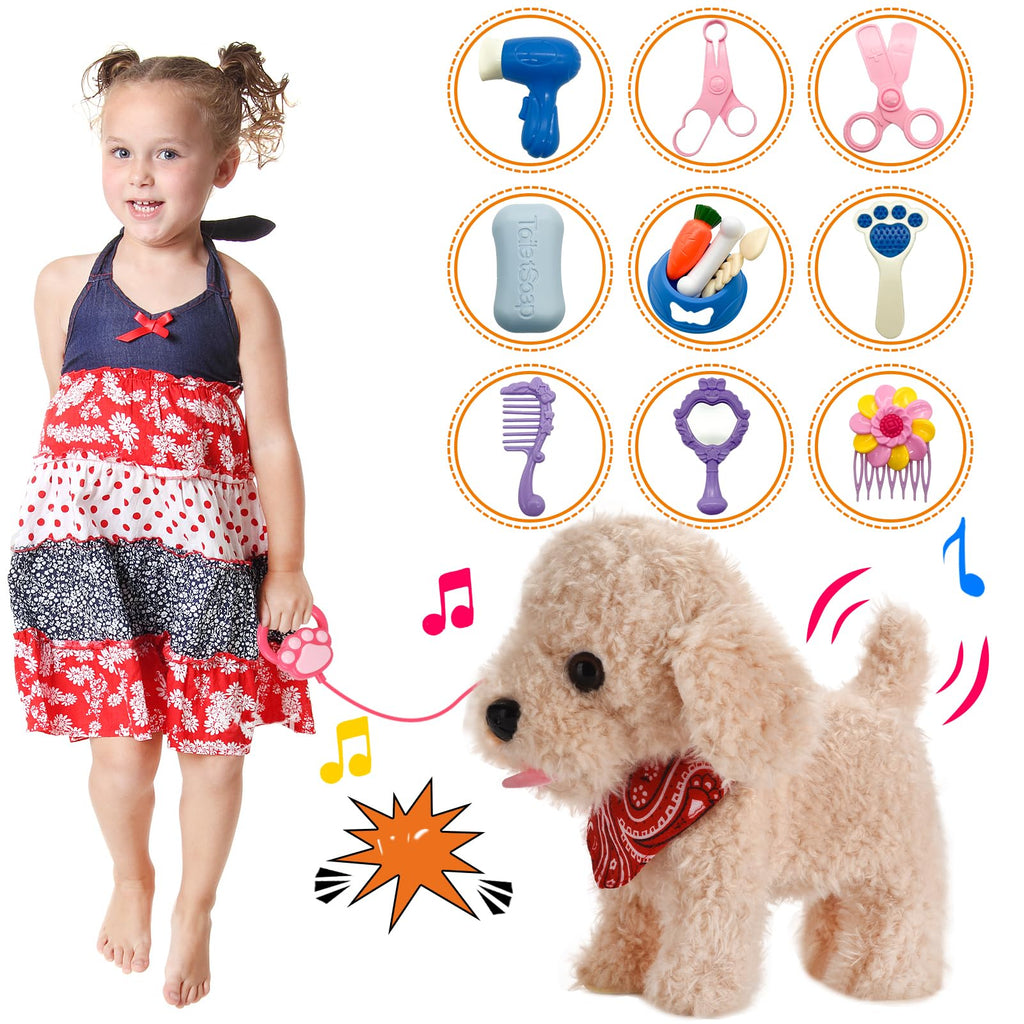 Interactive Walking Plush Puppy Toy V7674