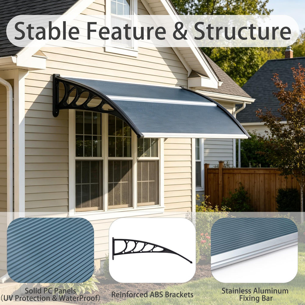 58.5x35 Inch Polycarbonate Patio Awning F148203