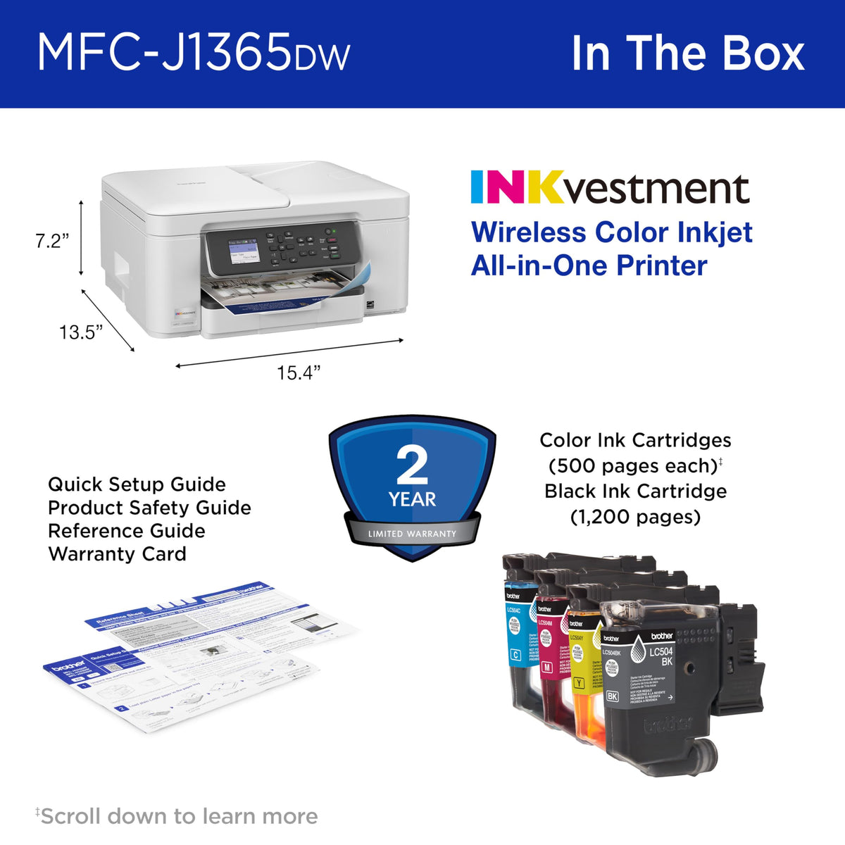 Wireless Color Inkjet All-in-One Printer with Automatic Duplex Printing M45164