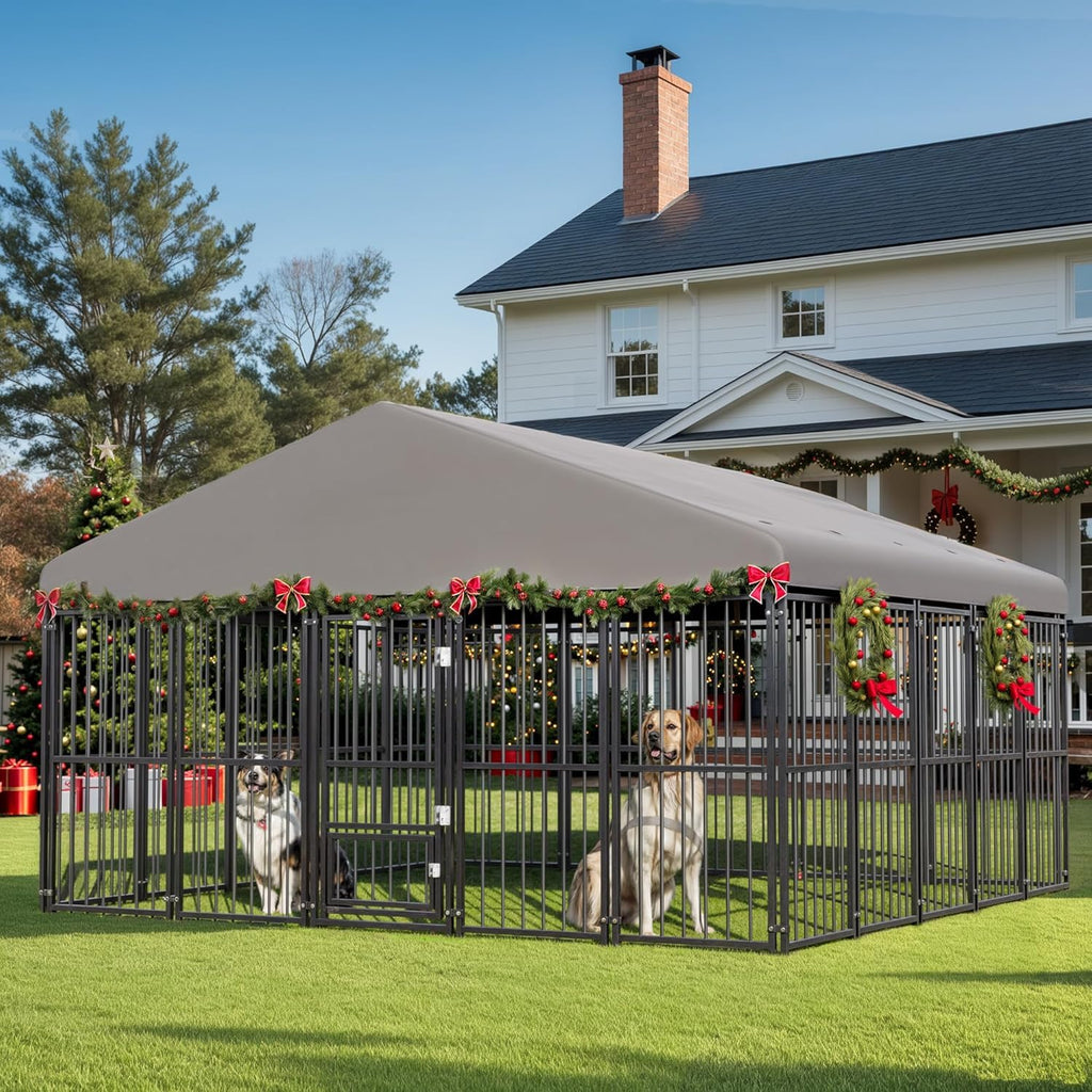 10x14FT Heavy Duty Large Dog Kennel Outdoor T1047