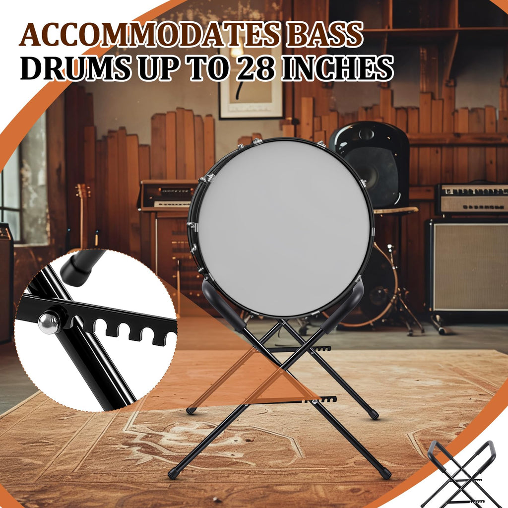 Heavy Duty Folding Bass Drum Stand Adjustable 21 Inches Steel Z55545