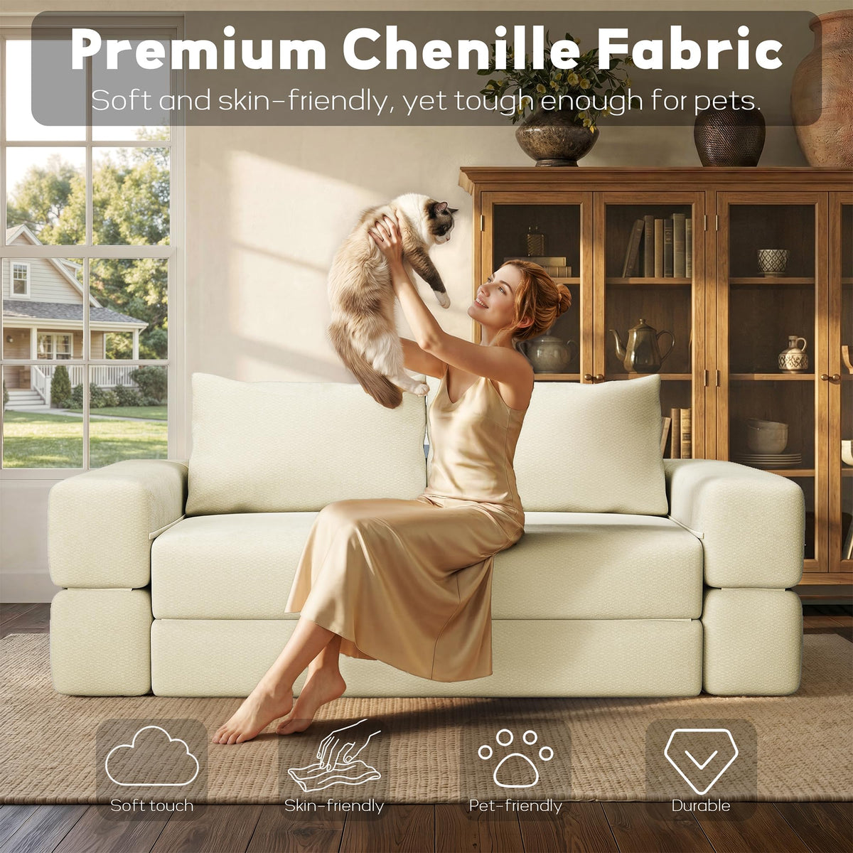 75'' Convertible Sofa Bed Queen I8342