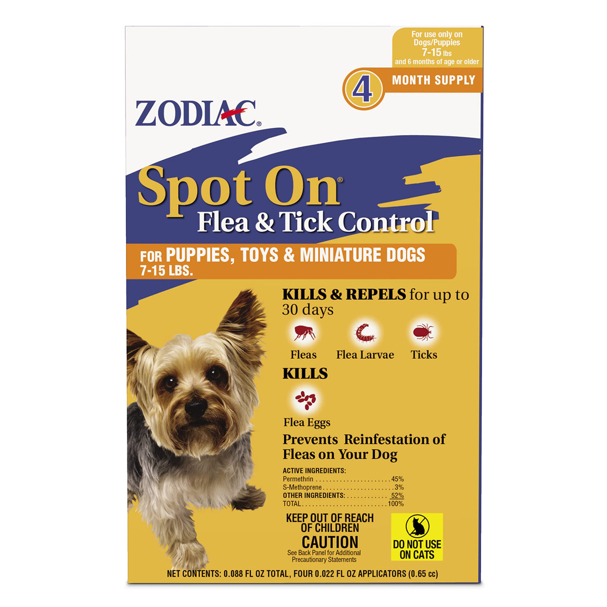 Flea & Tick Control for Puppies 7-15 lbs 4 Pack E256