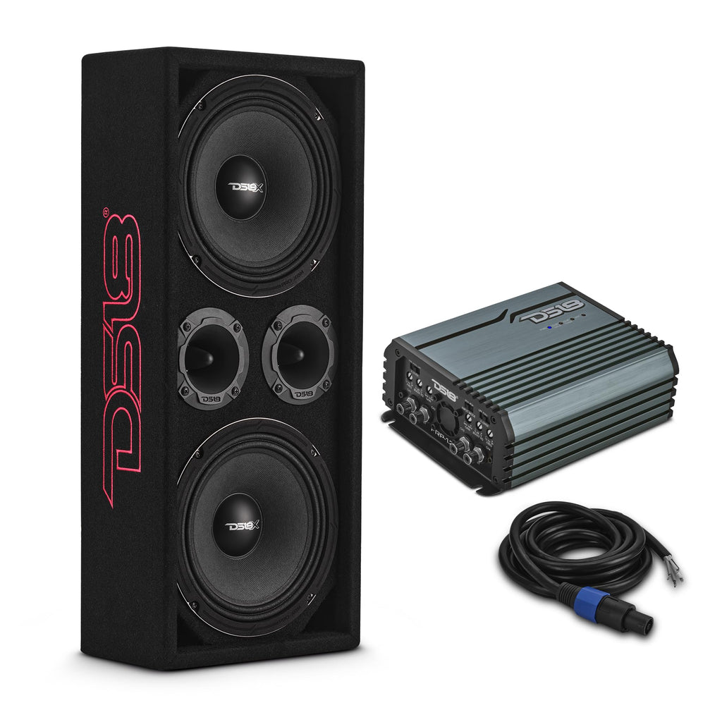 Ported Speaker Box with Dual 8" Mids, Tweeters & Amplifier D880369