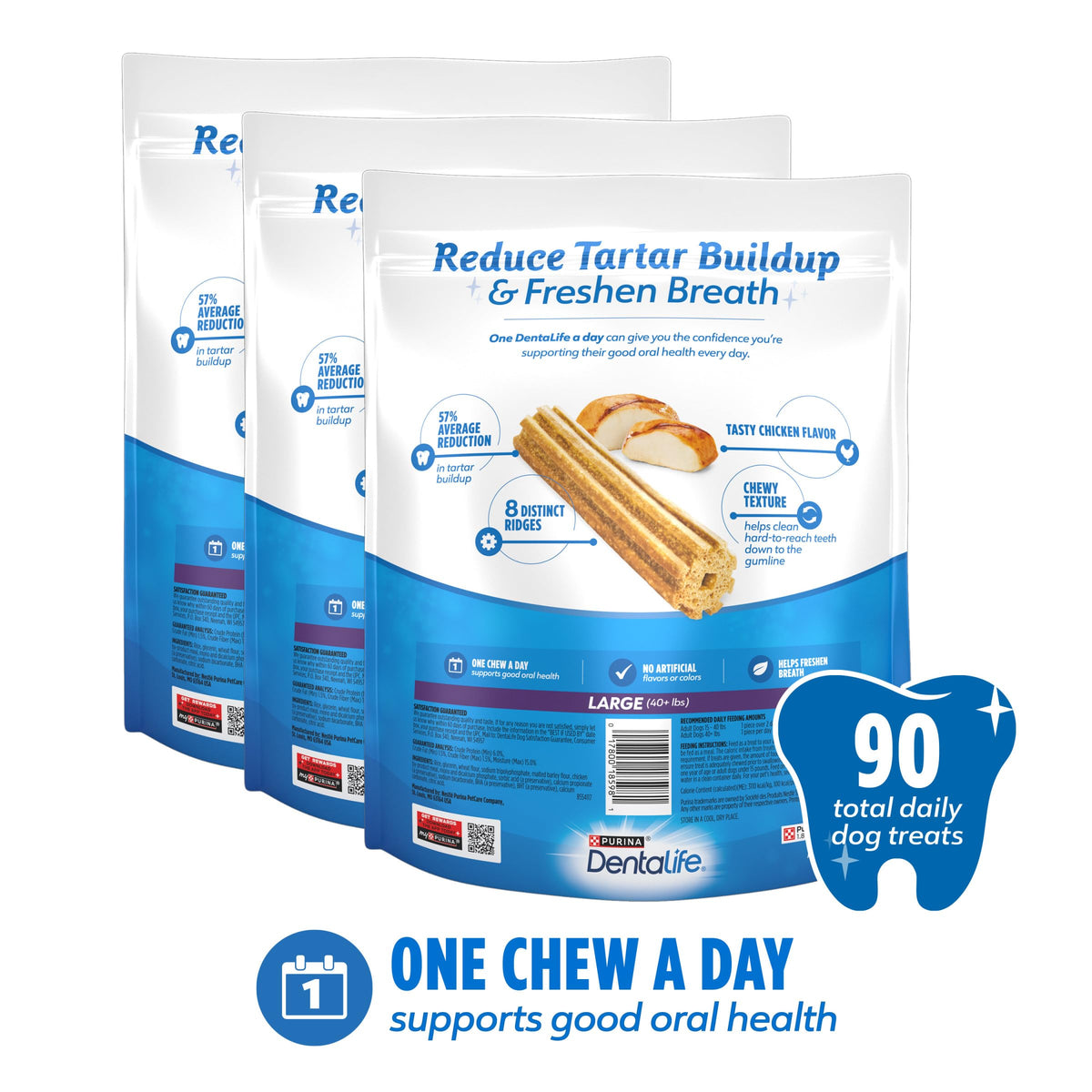 Daily Oral Care Dental Chews for Large Dogs 90 ct T6656