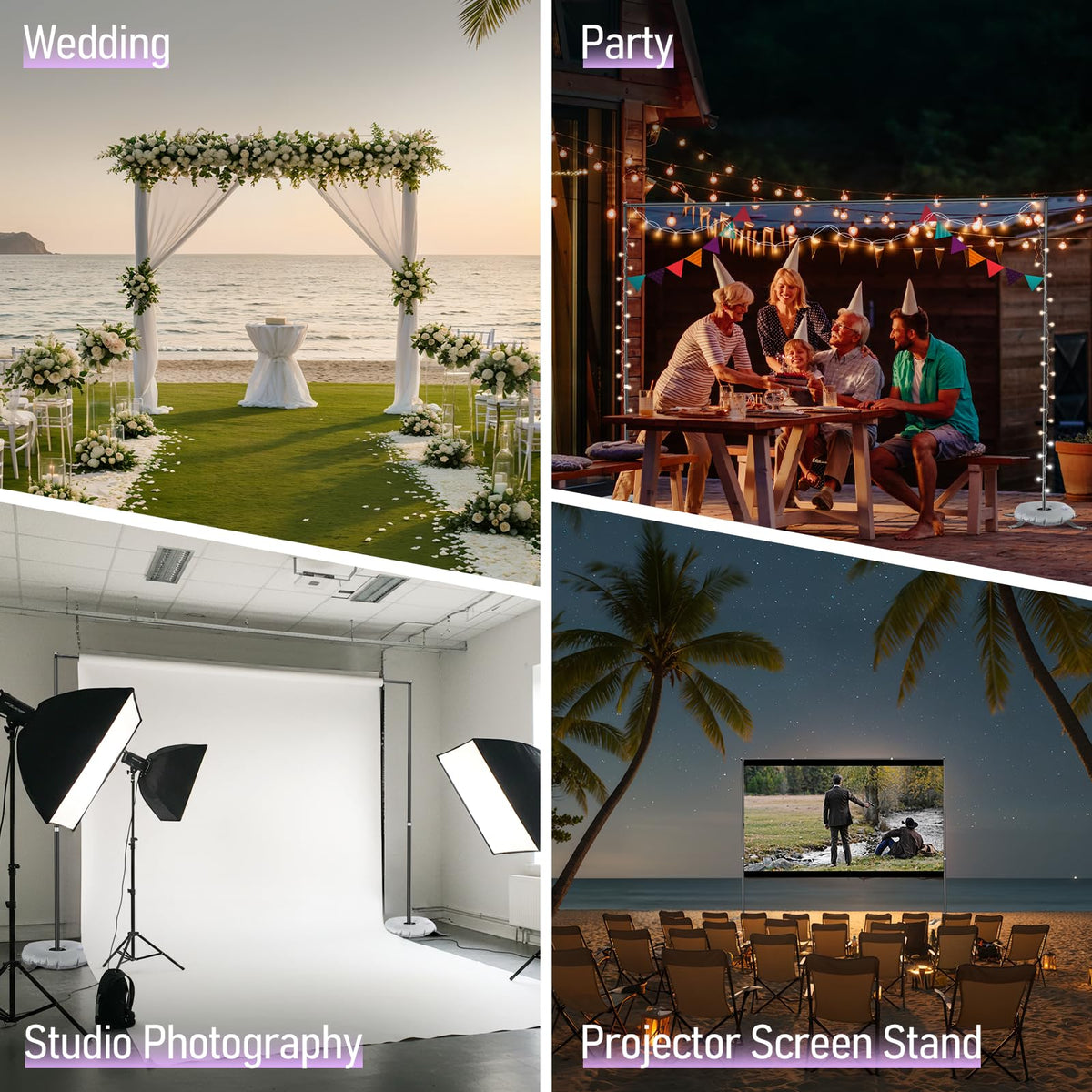 10x8.5FT Adjustable Backdrop Stand with Cross Base E476