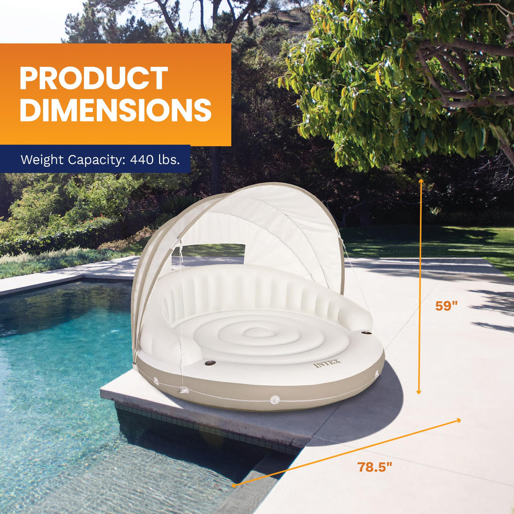 Inflatable Pool Float Lounge with Sunshade H955
