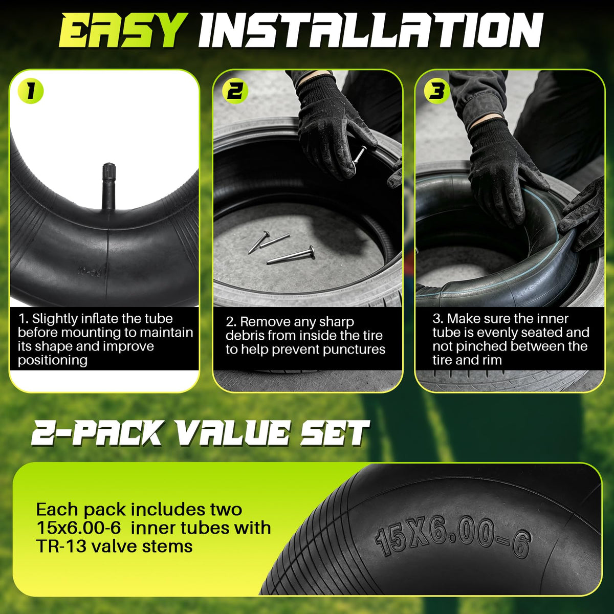 15x6.00-6 Inner Tube 2-Pack U31133