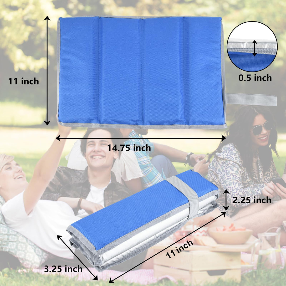 2 Pcs Foldable Foam Seat Cushion J690930