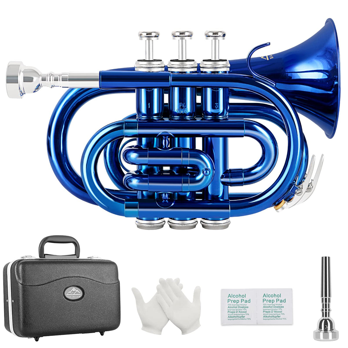 Bb Brass Pocket Trumpet with 7C Mouthpiece X4473