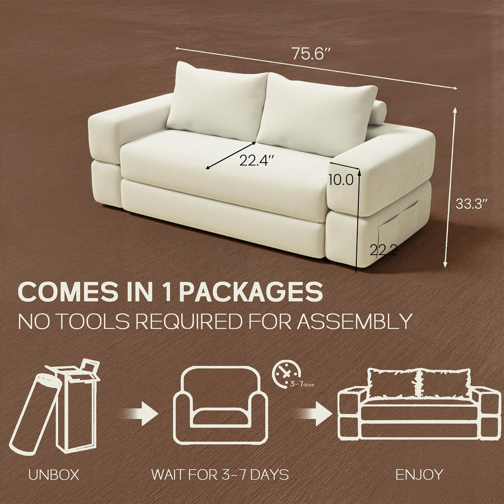 75'' Convertible Sofa Bed Queen I8342