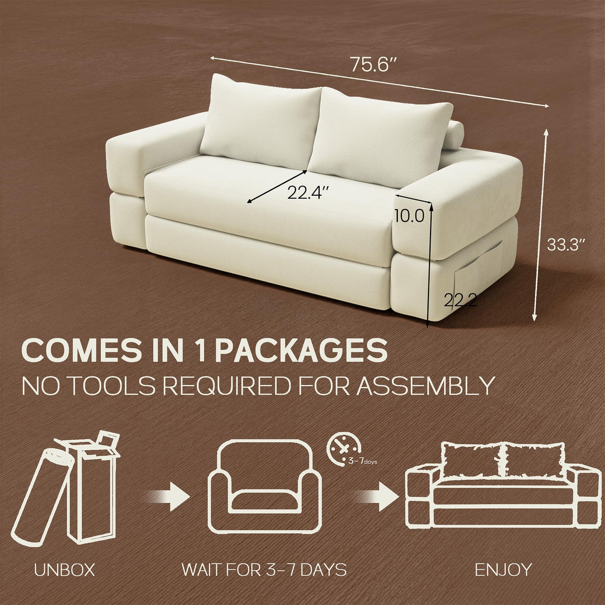 75'' Convertible Sofa Bed Queen I8342