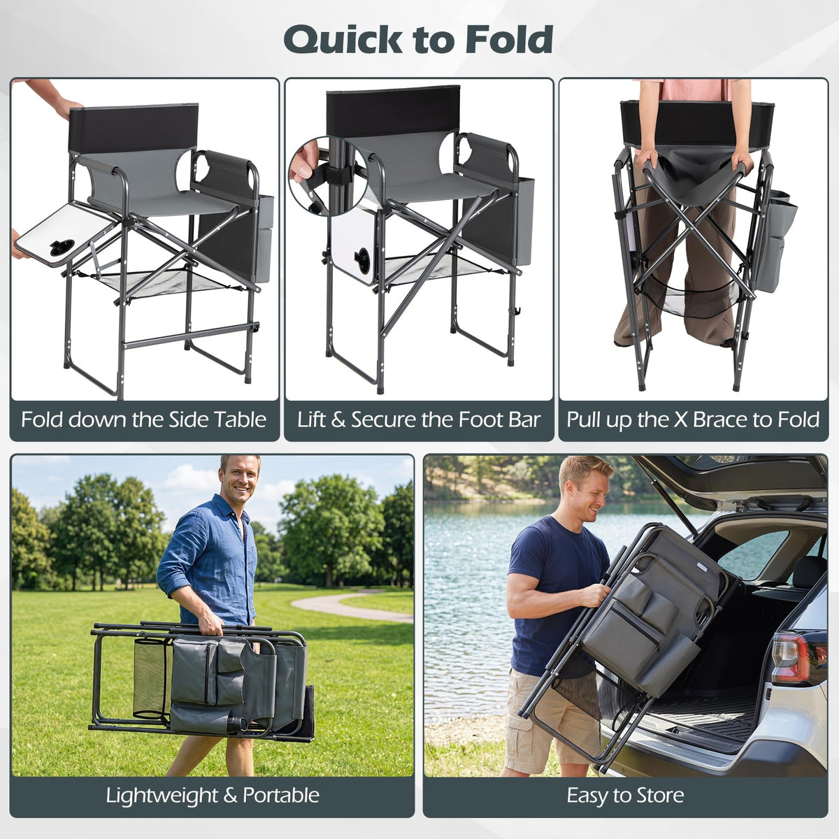 Folding Tall Director Chair Q572