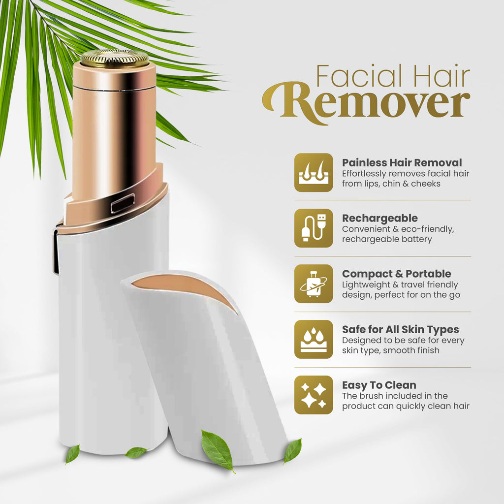 USB Rechargeable Facial Hair Remover with 2 Replacement Heads U29135