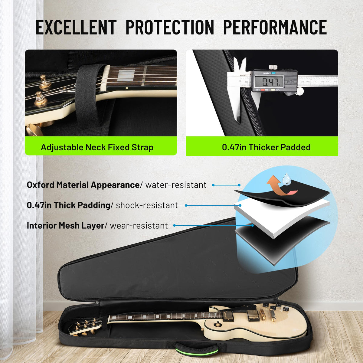 0.47in Thick Padding Electric Guitar Bag T721689
