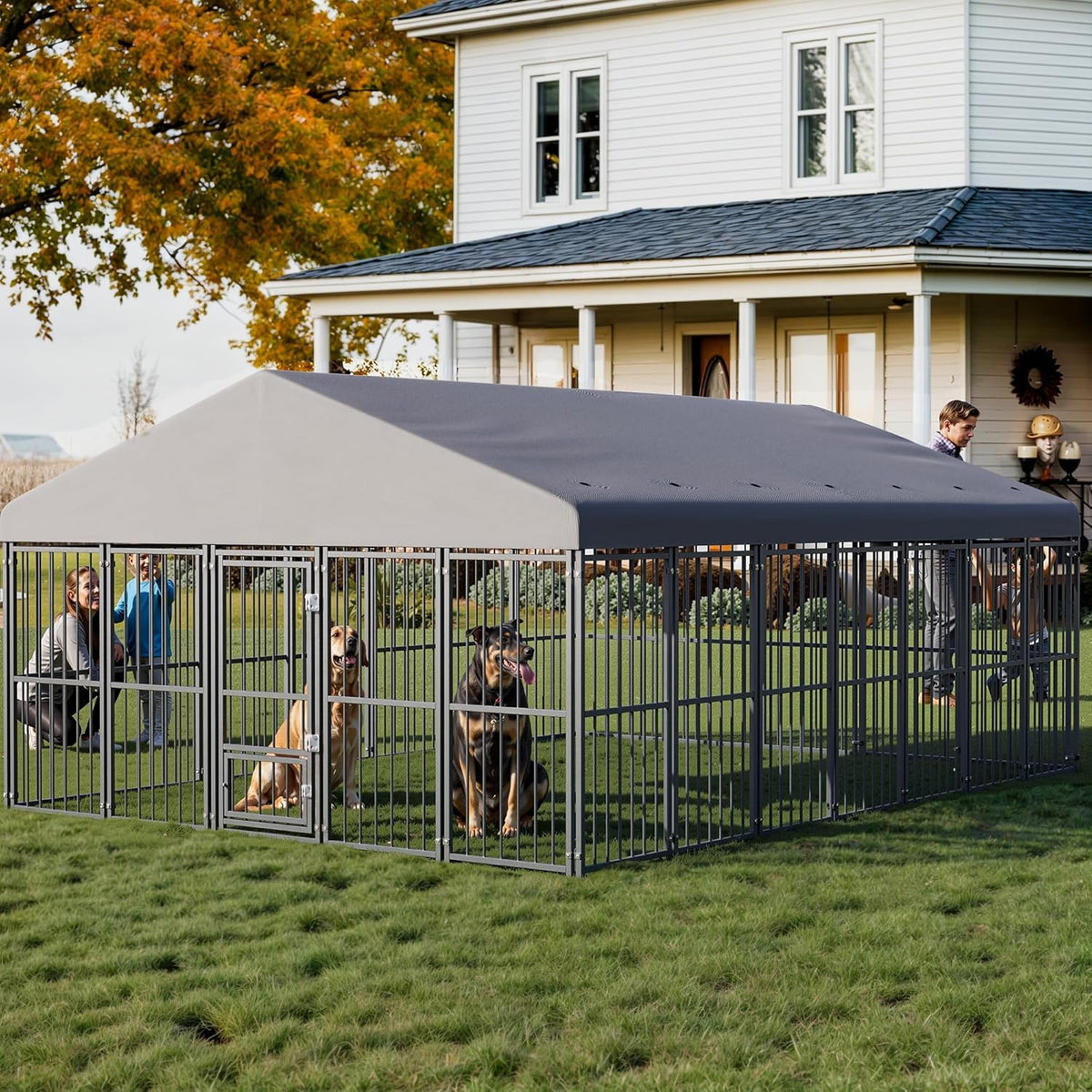 10x14FT Heavy Duty Large Dog Kennel Outdoor T1047