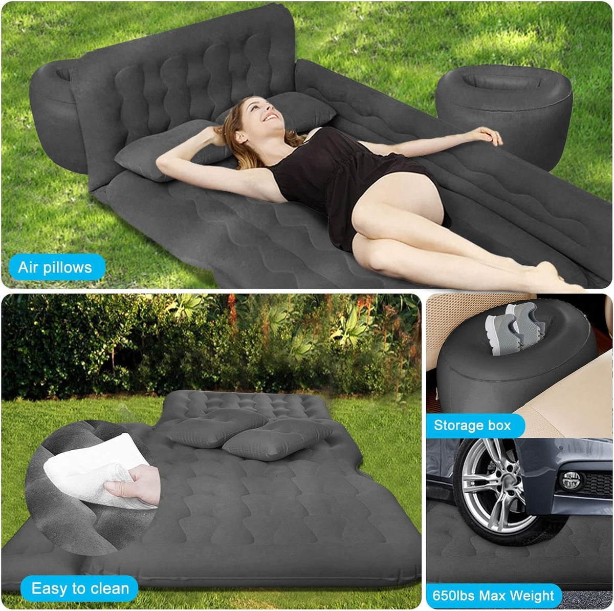 Black Car Air Mattress with Electric Pump V72422