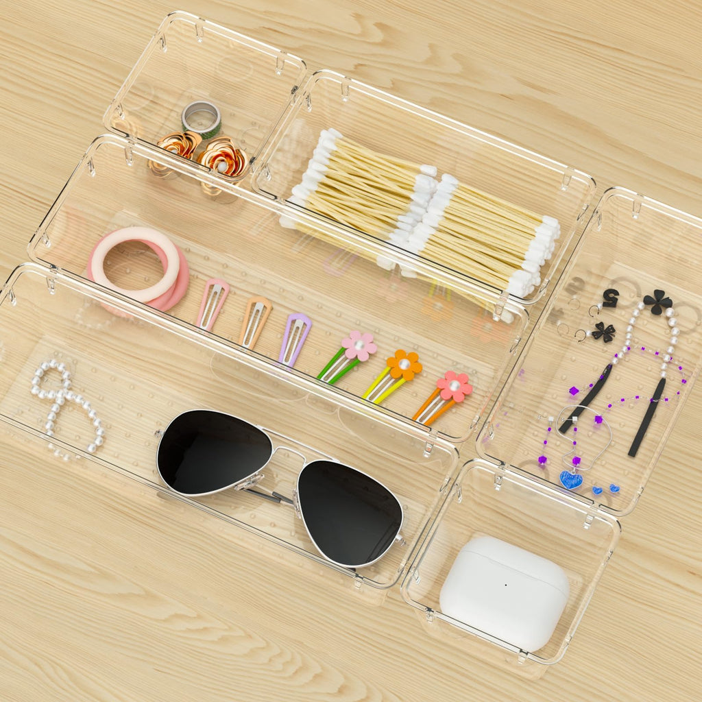 12 Pack Clear Drawer Organizer Set H652291