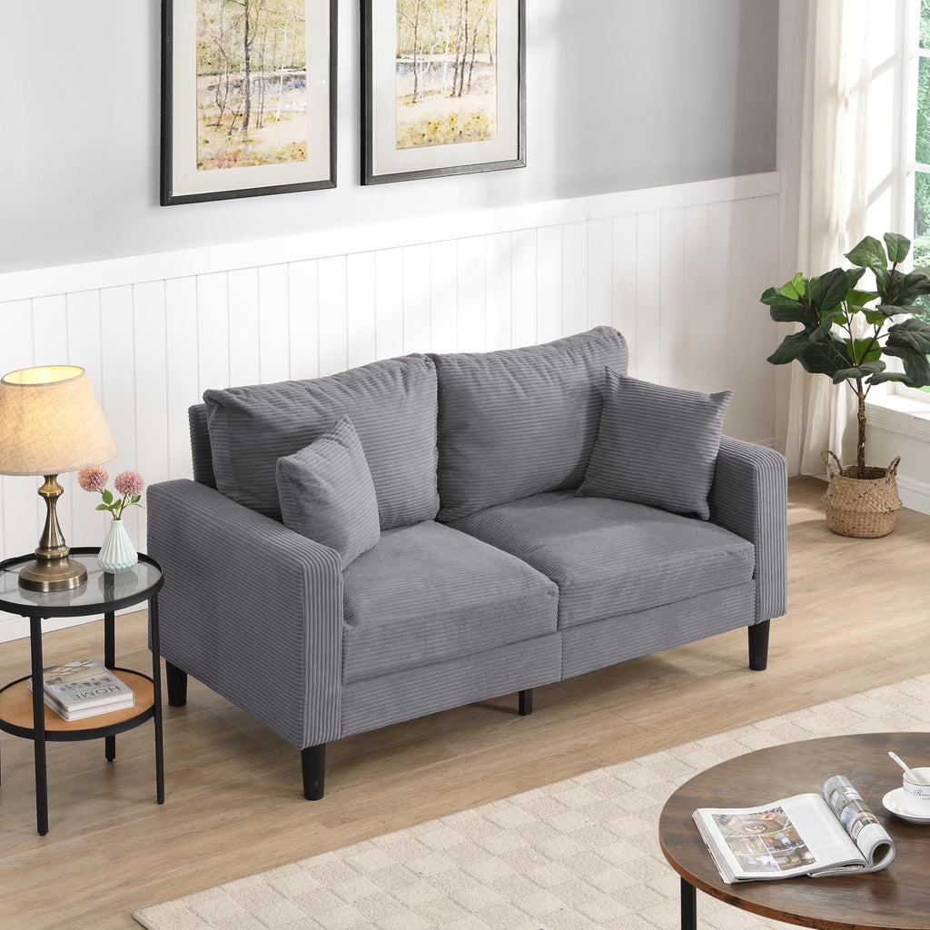 Light Gray Upholstered 2 Seat Loveseat Sofa A85970