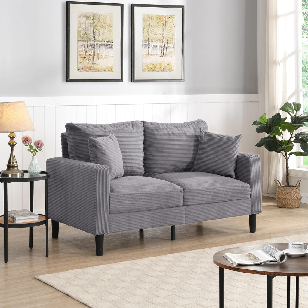 Light Gray Upholstered 2 Seat Loveseat Sofa A85970