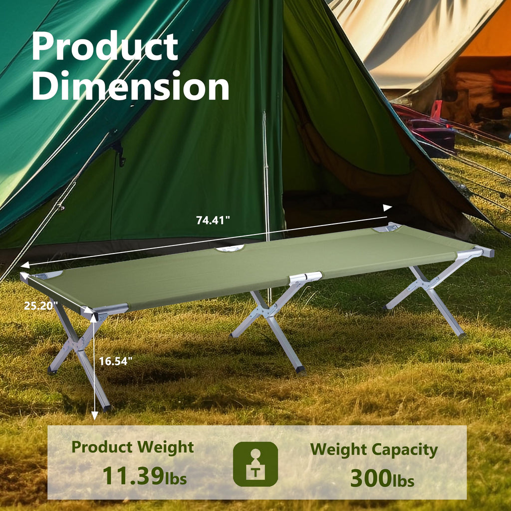 25" Wide Folding Camping Cot with Carry Bag R200613