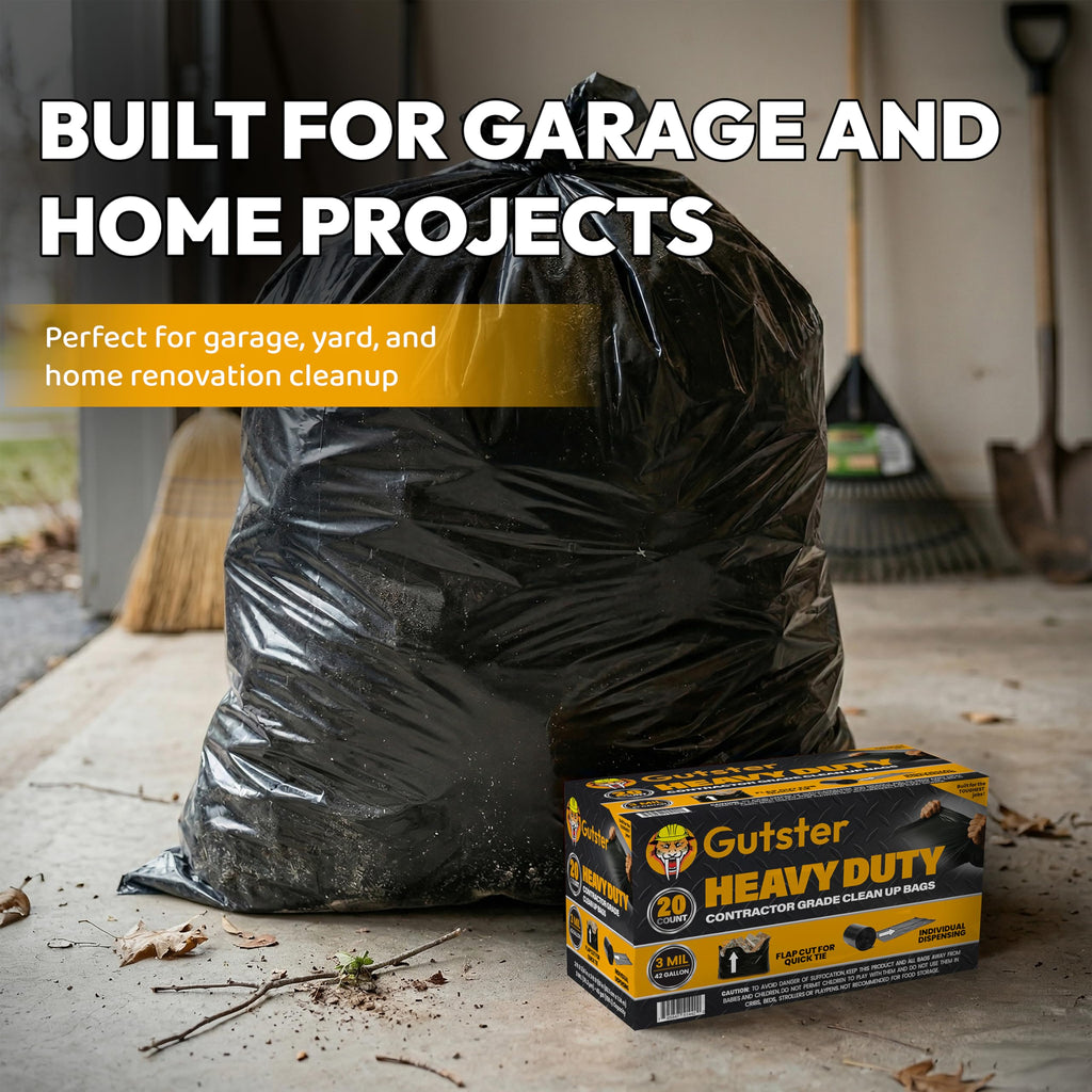 20 Count 42 Gallon 3 Mil Black Contractor Trash Bags P520668